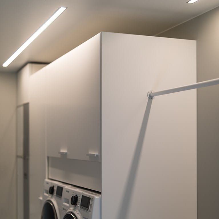 LEDstrip from Hidealite in a laundryroom at home at Johanna Haglund, Design Of.