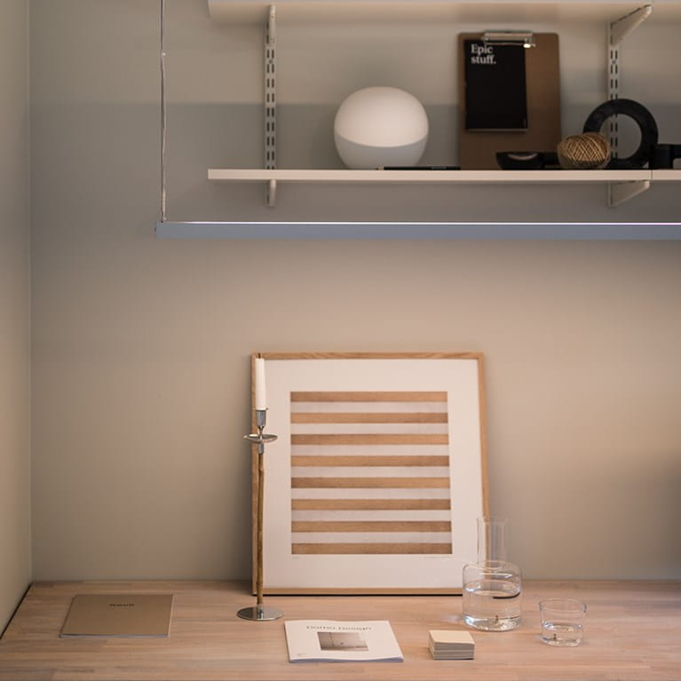 LEDstrip from Hidealite that illuminate the workarea at home at Johanna Haglund, Design Of.