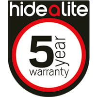 Hidealite's logo for 5 year warranty.  