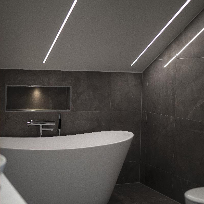 Led strip deals lights in bathroom